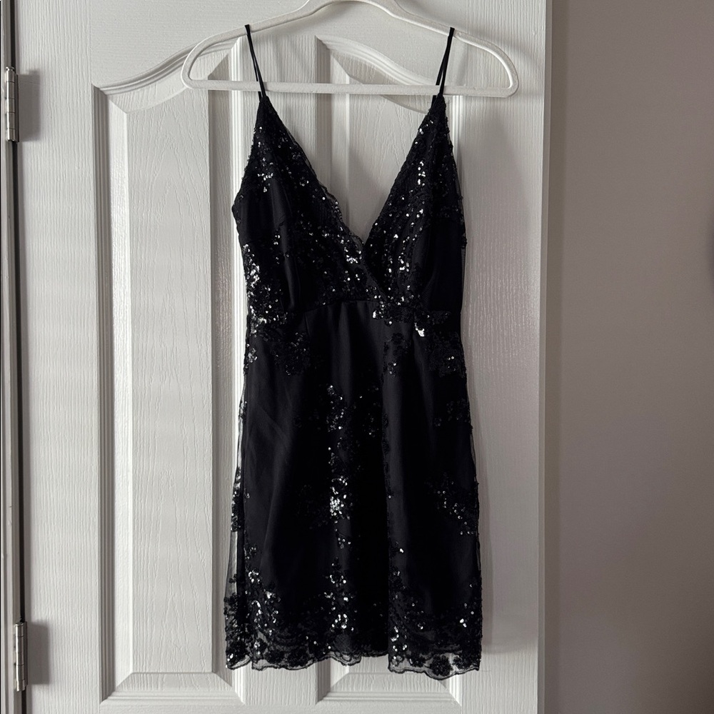 Superdown Revolve Sequin Black Dress - image 4